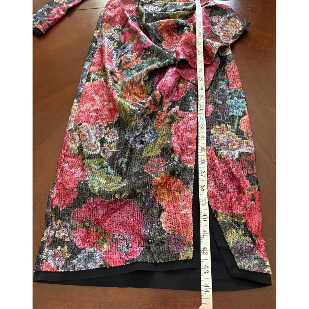 CHIARA BONI La Petite Robe NWT  Cesarima Floral Sequined Midi Dress Size 2 - Picture 15 of 17